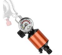 Gdfnmogo Regolatore d'aria integrale con filtro dell'aria per utensili pneumatici, ingresso 1/4 NPT, separatore acqua olio per vernice spray HVLP, corpo in alluminio, arancione