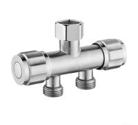 Gdfnmogo Rubinetto per lavatrice in acciaio inox 304 con doppia maniglia per mop piscina e lavanderia connessione G1/2 valvole a disco antigoccia finitura spazzolata