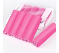 Gdfnmogo Sacchetti per rifiuti da campeggio, 5 rotoli da 60 pezzi, usa e getta, in polietilene, per festival all'aperto, escursioni, roulotte, camper, barca o uso domestico, 45 x 45 cm, colore rosa