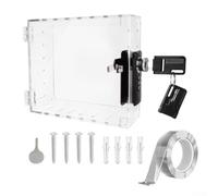 Gdfnmogo Scatola di blocco termostato con chiave, copertura di sicurezza per controllo HVAC, custodia protettiva in acrilico trasparente con viti di montaggio per casa (L)