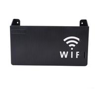Gdfnmogo Scatola portaoggetti da parete per router, organizer per router wireless WiFi, gestione dei cavi, organizzazione domestica, plastica ABS, bianco, nero, grigio (è nero)
