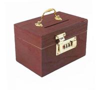 Gdfnmogo Scatola portaoggetti in legno con serratura, design carino, 15 x 9,5 x 9,5 cm, giallo, per risparmiare denaro e organizzare appunti o ricordi (senza orlo)