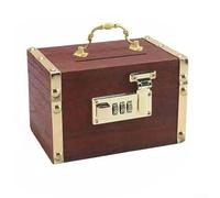 Gdfnmogo Scatola portaoggetti in legno con serratura, design carino, 15 x 9,5 x 9,5 cm, giallo, per risparmiare denaro e organizzare appunti o ricordi (emming)