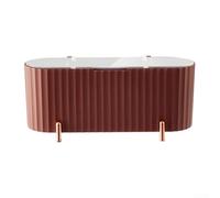 Gdfnmogo Scatola portaoggetti per trucchi e cosmetici, organizer con coperchio trasparente incernierato, materiale PP, griglie regolabili per tamponi di cotone B (rosso)