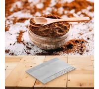 Gdfnmogo Scheda di riferimento per macinare il caffè in acciaio inox, per espresso, turco, moka, sifone, gocciolare, versare, pressare, preparare a freddo, 8 misure in μm, 8,1 x 5,4 cm (argento)