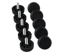 Gdfnmogo Set di 10 piedini regolabili per livellamento mobili, in plastica nera, rotondi, M6 x 30 x 20 mm, per tavoli, sedie, armadi, divani