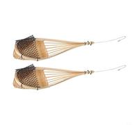 Gdfnmogo Set di 2 cestini da appendere per orchidee con ganci in metallo, vasi in rattan intrecciato a mano, per interni ed esterni, design ventilato per orchidee, piante grasse, viti e
