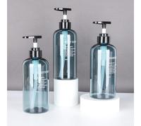 Gdfnmogo Set di 3 dispenser di sapone ricaricabili da 500 ml, per shampoo, gel doccia e sapone per le mani, con guarnizione a filo e alta resistenza, no (blu)