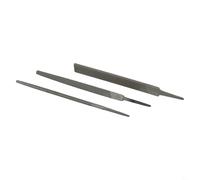 Gdfnmogo Set di 3 lime in acciaio, 150 mm, in lega a denti medi, piatte, rotonde, triangolari, per lavorazione dei metalli e levigatura del legno, finitura antiruggine a mano, 3 pezzi