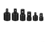 Gdfnmogo Set di 6 adattatori per la manutenzione del veicolo, adattatori di conversione in acciaio al cromo vanadio compatibili con cricchetto, trapano, cacciavite, nero/argento (nero)