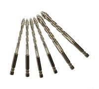 Gdfnmogo Set di 6 punte eccentriche per piastrelle di vetro da 6 mm, 8 mm, 10 mm, con gambo triangolare e design a quattro scanalature, compatibili con trapani ad acqua, per forare senza intoppi su