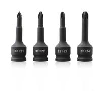 Gdfnmogo Set di adattatori per chiavi a bussola da 3/8 pollici, in acciaio cromato, teste convertitrici compatibili con PZ1 PZ2 PZ3 PZ4, lunghezza 60 mm, nero, lunga durata