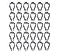 Gdfnmogo Set di morsetti e ditali in acciaio inossidabile 304 M2, 1/8 di pollice per funi metalliche in acciaio, guardrail, stendibiancheria, tende, striscioni appesi, confezione da 30 (m2)