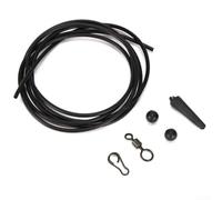 Gdfnmogo Set di tubi pre-attrezzati per pesca alla carpa, elicotteri e Chod Rig, tubi in ABS da 1 m con collegamenti rapidi, ideale dove Leadcore è vietato, confezione da 5 (nero)