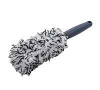 Gdfnmogo Spazzola portatile per la pulizia dei cerchioni dell'auto con morbida microfibra per raggi, griglie e punti stretti - blu e bianco (nero e bianco)