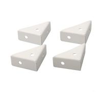 Gdfnmogo Staffe angolari in ferro resistente, confezione da 4, spessore 1,5 mm, ad angolo retto, per mobili, connessione in legno, elementi di rinforzo triangolari (bianco)