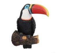 Gdfnmogo Statua da giardino colorata a forma di tucano per esterni, prato, patio e albero, decorazione da appendere, in resina, resistente alle intemperie, 19,3 x 11 x 29 cm, con le spie rosse