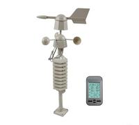 Gdfnmogo Stazione meteo digitale, monitor di umidità della temperatura interna ed esterna, anemometro wireless, misuratore di direzione della velocità del vento 433 MHz con display LCD