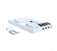 Gdfnmogo Supporto per PS5 Pro che combina un robusto meccanismo di raffreddamento con un punto dedicato per i controller di gioco (bianco)