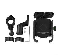 Gdfnmogo Supporto per telefono wireless USB-C per moto, con ricarica da 15 W e uscita USB-C da 18 W, PC + acciaio inossidabile, per telefoni da 3,5 a 6,5 pollici, supporto per manubrio