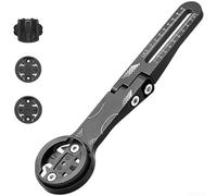 Gdfnmogo Supporto regolabile per computer da bici per mountain bike e bici da strada, staffa di estensione per stelo in lega di alluminio con supporto multi-dispositivo per luci e fotocamere, nero