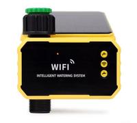Gdfnmogo Timer dell'acqua da giardino a energia solare WiFi con sensore di pioggia, controllo tramite app, sistema di irrigazione automatico per serra, prato, giardino, 1/2 uscite (1 uscita)
