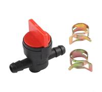 Gdfnmogo Valvola di intercettazione del carburante per tosaerba con 2 fascette stringitubo, rubinetto benzina diesel compatibile con tubo di diametro interno 6-8 mm, per attrezzi da giardino e esterni