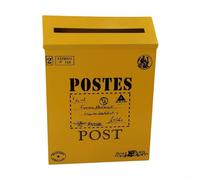 Gdfnmogo Vinta Cassetta delle lettere in metallo con design rustico per casa Dor e fotoafia, cassetta delle lettere da parete per esterni, in blu, rosso, bianco, (giallo)