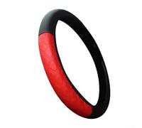 Gdfnmogo Volante per auto traspirante in poliuretano antiscivolo, per 15 ruote rosa, nero e blu, copertura all'interno della pelle rossa per la maggior parte dei pollici (rosso)