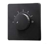 Gdfnmogo Volume Systems Housing 86x86 Pc Control Mm - 5 posizioni Regolatore del suono regolabile Ritardante di fiamma Interruttore Wall-mou per musica di sottofondo (NERO - 20W TENSIONE)