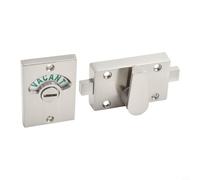 Gdfnmogo WC in lega d'argento - Indicatore bullone di blocco vuoto/occupato porte display per bagno pubblico partizione zinco Crash foro di accesso per pinna