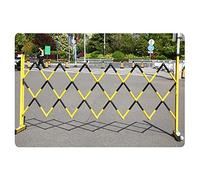 GDHKDDFL Barriere mobili, Barriera Mobile espandibile, Recinzione Stradale Retrattile in Metallo su Ruote, Barriere Flessibili for Il Controllo della Folla G(Yellow Black,1.2x4.5m)