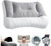 GDHKDDFL Cuscini in Lattice Come quelli degli Hotel, Cuscino Ortopedico for trazione cervicale for apnea Notturna, Design ergonomico di co(Gris)