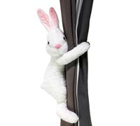 GDHKDDFL Fermacurtaini, Cinghie fermatende con Bottoni Elastici e Decorazioni di Animali Peluche Morbidi(White,2)