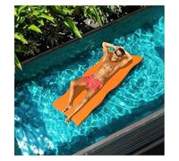 GDHKDDFL Materassini galleggianti, Materassino Galleggiante for Piscina, materassino Arrotolabile, Isola a 3 Strati for attività acquatiche in, Spiaggia e Oceano(Orange,3.5m x 1.5m x 3.3cm)