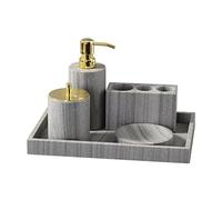 GDHKDDFL Set da Bagno in Cinque Pezzi, Set da Bagno in Marmo, Kit di Lavaggio, Tazza for spazzolatura Nordic Light, for, Set, Cinque Pezzi