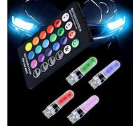 GDICONIC 4Pcs 16-Colori T10 194 LED Lampadina RGB Cambiando 6SMD 5050 Gel di silice W5W 168 2825 LED Lampadine Side Marker Lampadina Interna Dome Mappa Luci DC 12V