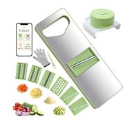 Gdima - Mandolina per verdure Professionale 6 Lame Intercambiabili | Taglia Verdure Manuale Multifunzione | Affetta Verdure, Julienne, Grattugia e Chips | Guanto Antitaglio + Ebook Ricette