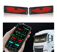 GDJGNUDK Occhi LED per Camion, Luci da Diavolo per Auto, Display Flessibile a LED per Auto Flessibile Programmabile, LED Dinamici(192x1330mm)