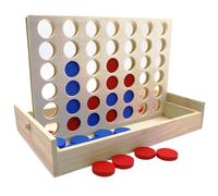 GDJIAJT Gioco Forza 4 in legno, Forza Quattro Gioci da Tavolo, Classico gioco di strategia per adulti bambini, Metti 4 pedine dello stesso colore in fila,4 In a Row Giocattoli Regalo per la famiglia