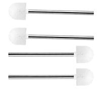 GDJIAJT Set di 4 scopini per WC, con manico in acciaio inox, con testa sostituibile, spazzola per WC