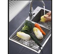GDJIAYIYI Scolapiatti sopra lavello, scolapiatti arrotolabile per lavello, ideale per asciugare e conservare i piatti della cucina (52 x 50 cm, 25 tubi, grigio)