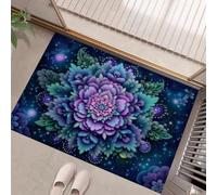 GDJSMIN Antiscivolo Zerbino Ingresso Esterno Interno 40 X 60 Cm Tappeto Viola Camera Cucina Tappetino Bagno Tappeti Lavabili In Lavatrice Mandala Psichedelico Piccolo Pelo Corto Rug