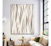 GDJSMIN Quadro Su Tela Linee Complesse Immagini Beige Wall Art Canvas Art Poster Stampe Forme Astratte Living Room Decor Murale 60×80 Cm Senza Cornice