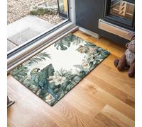 GDJSMIN Tappeto Foresta Della Giungla, Zerbino Modello Ara Giaguaro Ingresso 45 x 75 cm, Tappetino Antiscivolo Con Verde Ideale Per Interni, Tappetini Da Benvenuto