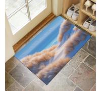 GDJSMIN Tappeto Motivi Oceano Dune Sabbia E Spiaggia Ingresso Interno, Zerbino Tappeti Stile Naturale 45 X 75 Cm Antiscivolo Lavabile In Lavatrice Azzurro Chiaro Camera Da Letto Entrata Scendiletto