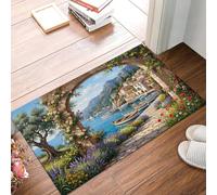 GDJSMIN Tappeto Paesaggio Della Città Acquatica Venezia, Zerbino Arco Baia Città Ingresso 45 X 75 Cm, Tappetino Antiscivolo Con Blu Celeste Ideale Per Interni, Tappetini Da Benvenuto