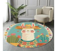 GDJSMIN Tappeto Rotondo Cameretta 180Cm Illustrazione Di Un Cammello Carino Tappeto Piccolo Crema Tappetos Scendiletto Camera Da Letto Tappetos Rotondo Per Salotto Cameretta Bambino