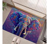 GDJSMIN Tappeto Salotto Pelo Corto Animali Selvatici, Tappeto Camera Da Letto, Tappeti Cucina Antiscivolo Lavabile, Tappeti Modelli Modello Elefante Per Ingresso, Soggiorno, Sala, Viola, 60 X 90 Cm