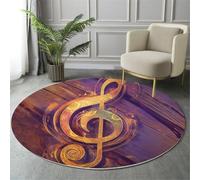 GDJSMIN Tappeto Salotto Pelo Corto,Tappeto Cucina Antiscivolo Lavabile,Viola Tappetos Rotondo Per Camera Da Letto,Ingresso Interno,Soggiorno,Forma Del Simbolo Dell'Infinito,200Cm